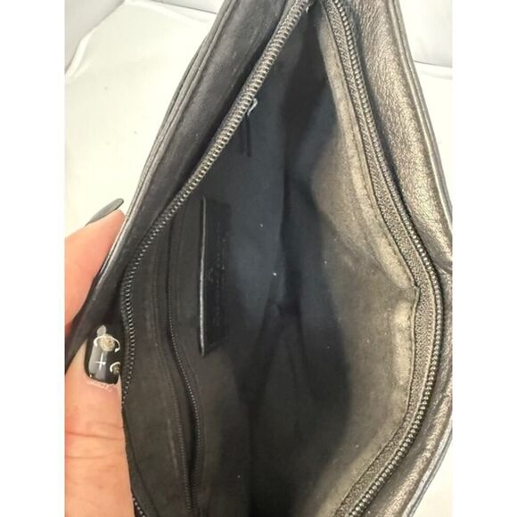 Etienne Aigner Black Leather Purse Crossbody Shoulder Bag Logo Retro - Picture 5 of 5